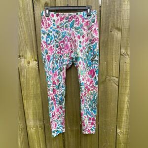 Soft Surroundings Floral print leggings pants pull on botanical small